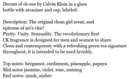 Calvin Klein CK One Decant thumbnail 2