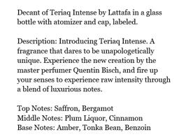 Lattafa Teriaq Intense Perfumes Decant thumbnail 2