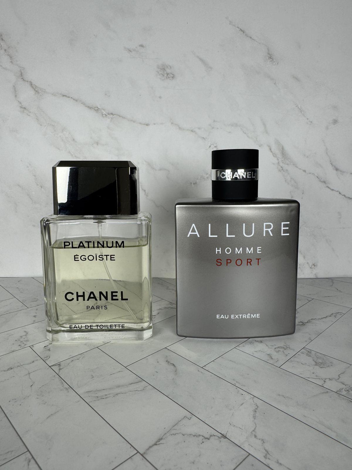Two fragrance bottles photographed on marble for a listing
